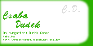 csaba dudek business card
